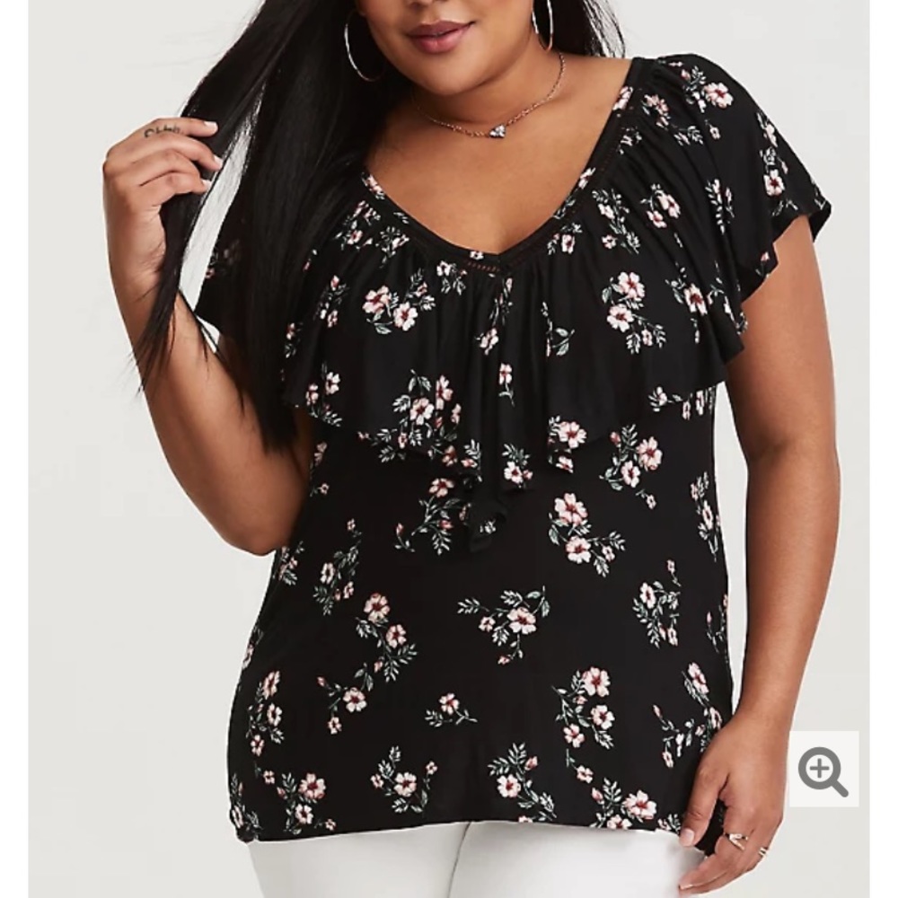 Torrid Floral Lattice Top Plus Size 4x - image 2
